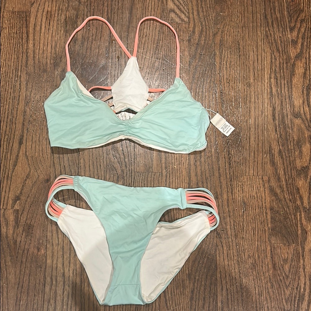L*space Mint and Peach Bikini Set